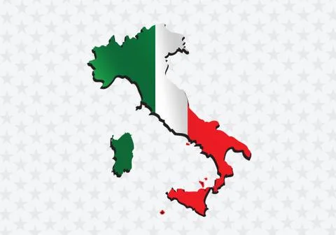 Italy map and flag idea design Stock Illustration