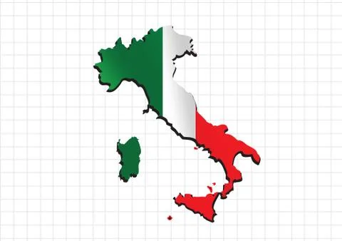 Italy map and flag idea design Stock Illustration