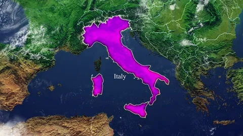 ITALY Map With Borders Stock Footage 318677936
