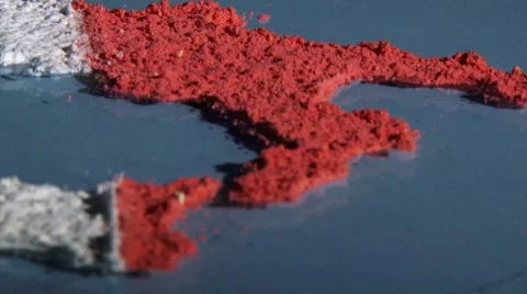 Italy map, closeup, pan right Stock Footage 8861499