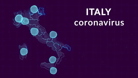 ITALY MAP CORONAVIRUS Stock Footage 127618121