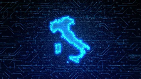 Italy Map Digital Technology Opener Stockbeeldmateriaal 335081373