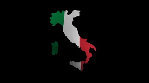 Italy map flag with alpha channel Video stock 8945087