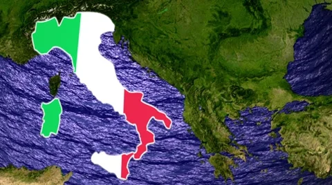 Italy map flag Video stock 8926758