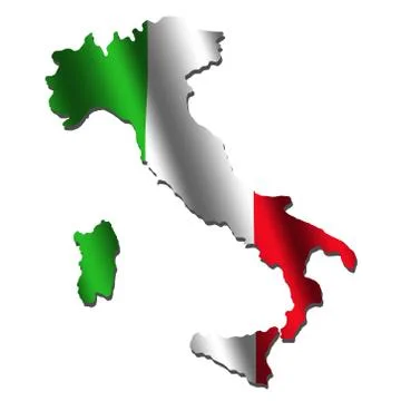 Italy map flag Stock Illustration