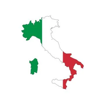 Italy map flag Illustrazione stock