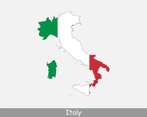 Italy Map Flag Stock Illustration