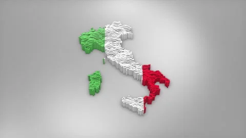 Italy Map with Flag Intro Background Stock Footage 315160924