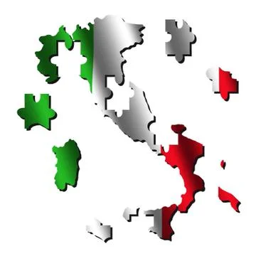 Italy map flag jigsaw Illustrazione stock