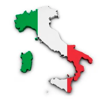 Italy map flag shape Stock Illustration
