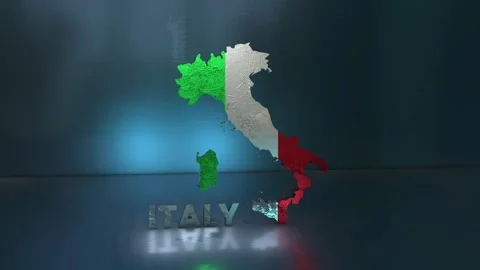 Italy Map Stock Footage 283078807