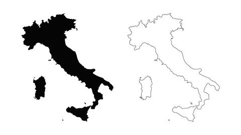 Italy map icon. Black Map of Italy on White Background. Vector illustration. Stock Illustration