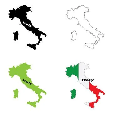 Italy map icon design Illustrazione stock