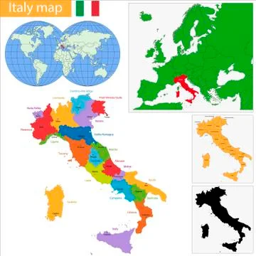 Italy map Stock Illustration
