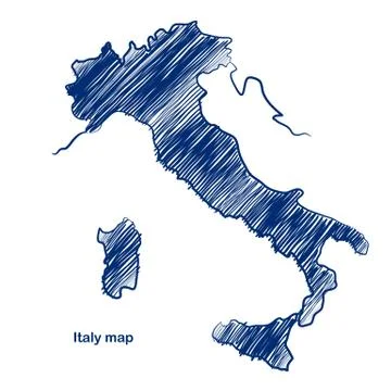 Italy map Illustrazione stock