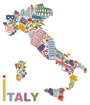 Italy map Stock Illustration