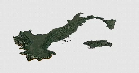 Italy map rotate 360 loop ccw with 3d relief 4K satellite ground height Stock Footage 217989333