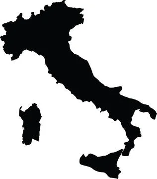 ITALY MAP SILHOUETTE VECTOR ART Stock Illustration