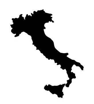 Italy map silhouette vector isolated Stock Illustration