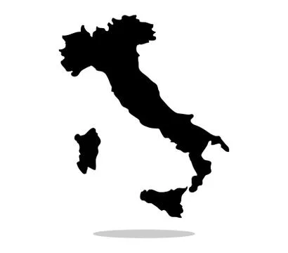 Italy map on white background イラスト素材