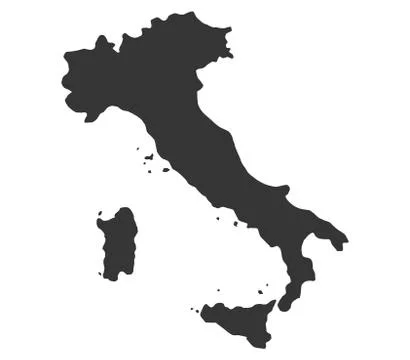 Italy map on white background Stock Illustration