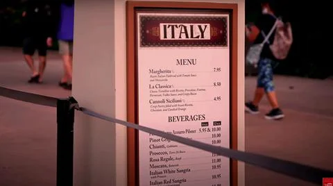 ITALY MENU Stock Photos