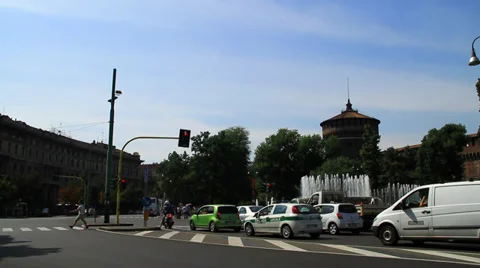 Italy Milan piazza castello Stock-Footage 30366985