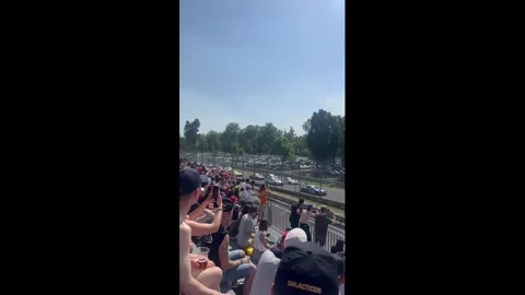 Italy: Multiple cars collide on opening lap at Monza circuit in Monza, It... Stock Footage 336296344
