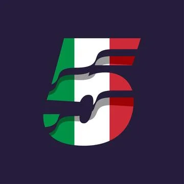 Italy Numeric Flag 5 Illustrazione stock