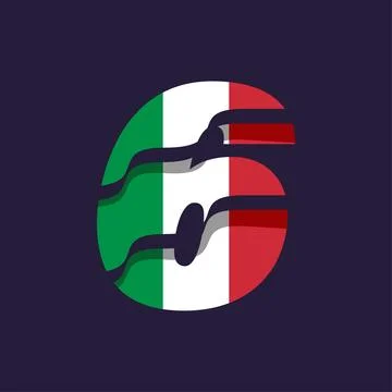 Italy Numeric Flag 6 Stock Illustration