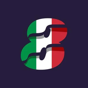 Italy Numeric Flag 8 Stock Illustration