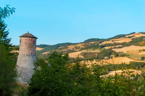 Italy, Old ruins and panoramic view Stock Photos