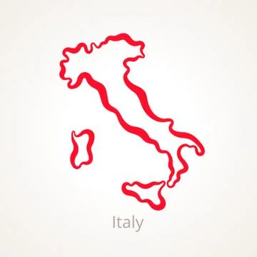 Italy - Outline Map Stock Illustration