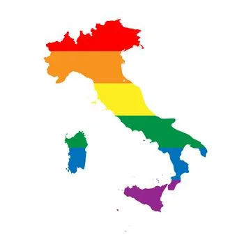 Italy rainbow vector map Stock Illustration