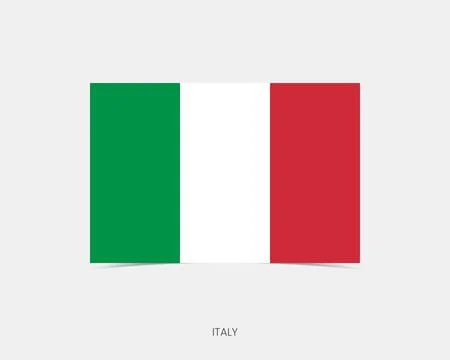 Italy Rectangle flag icon with shadow. Illustrazione stock