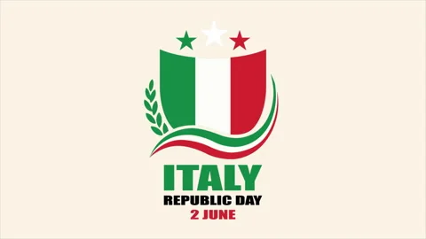 Italy republic day shield flag Stock Footage 335837166