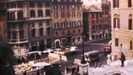 Italy - Rome 1970S, Daytime Footage Of Piazza Di Spagna Stock Footage