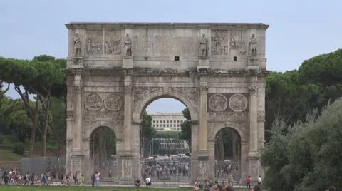 Italy Rome ,Arch of Constantine. Video stock 12412226