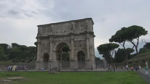 Italy Rome ,Arch of Constantine.Timelapse. 스톡 동영상 12417897