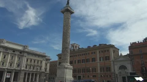 Italy Rome.Colnna Marco Aurelio. Stock Footage
