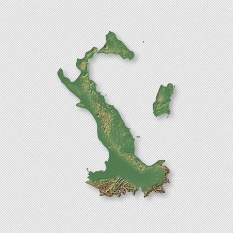 Italy Rotating 3D Relief Map Seamless Loop, Alpha Channel 4K 스톡 동영상 340712992
