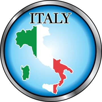 Italy Round Button Stock Illustration