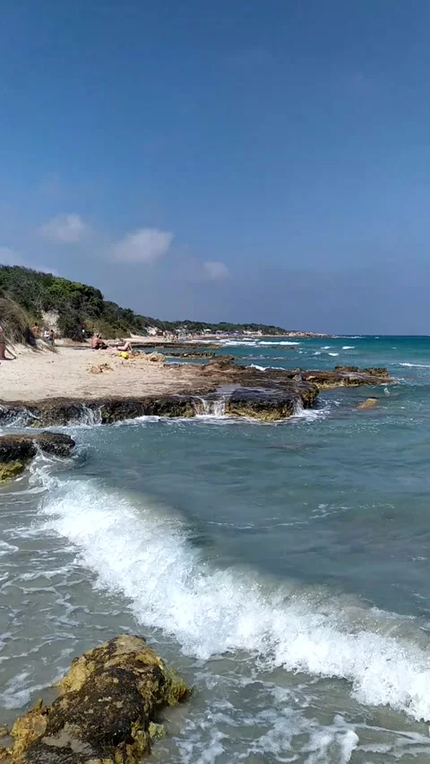 Italy, Salento: Wind and rough sea. Stock Footage 140508115