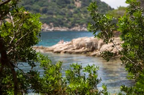 Italy sardinia cala moresca bay in aranci gulf Stock Photos