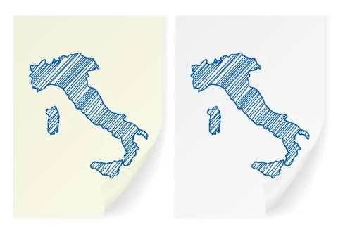 Italy scribble map 스톡 일러스트