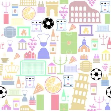 Italy seamless pattern background icon. Stock Illustration