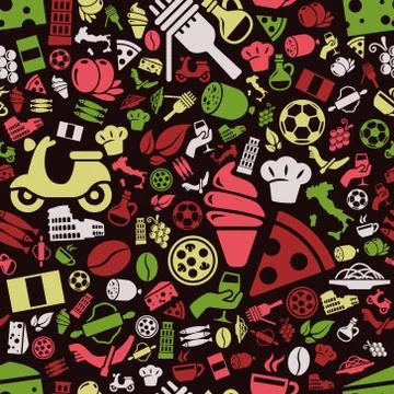 Italy seamless pattern Stock Illustration