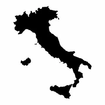 Italy silhouette map 스톡 일러스트