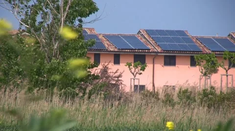 Italy - solar cell packing factor Stock Footage