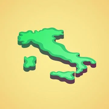 Italy  stylized 3D map Stock Illustration